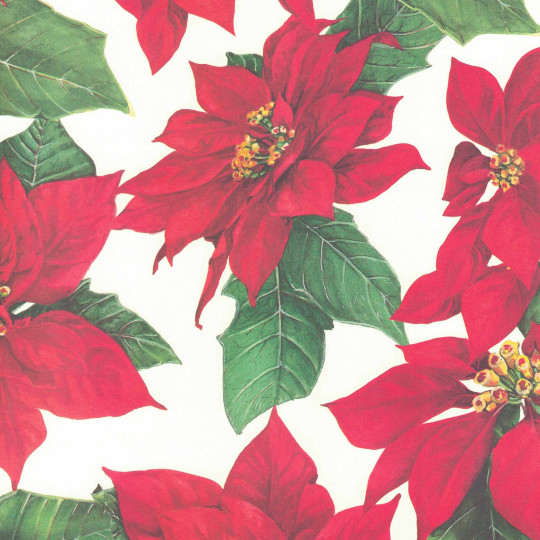 XL Poinsettias Christmas Print Paper ~ Tassotti Italy